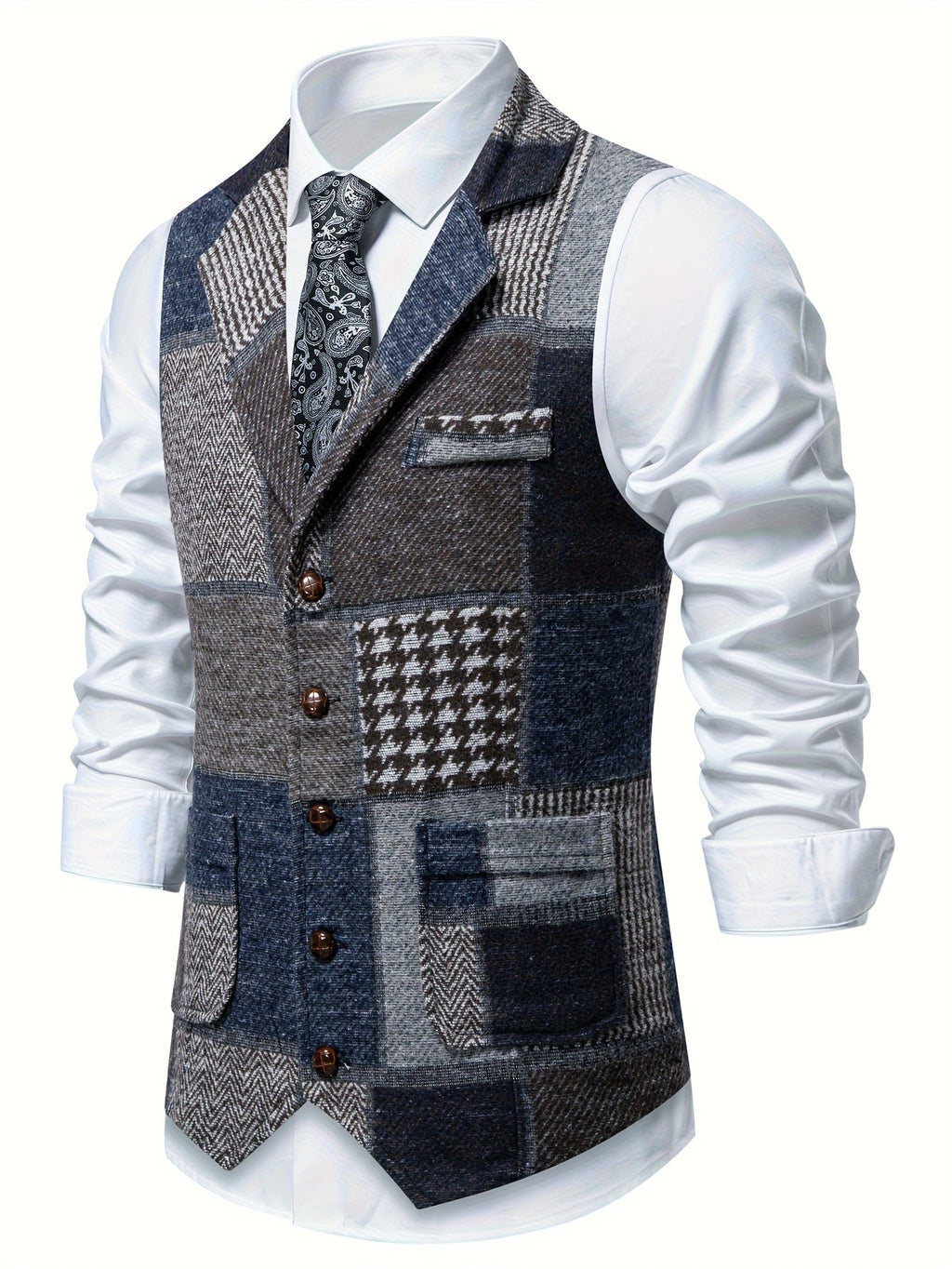 Men’s Formal Patchwork Vest