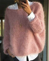 Women’s Oversized Wide-Neck Knit Sweater