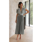 Women's Elegant Pleated Midi Dress