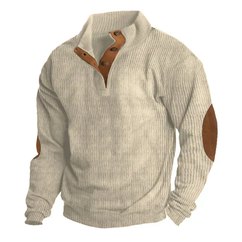 Men’s Ribbed Button-Neck Sweater