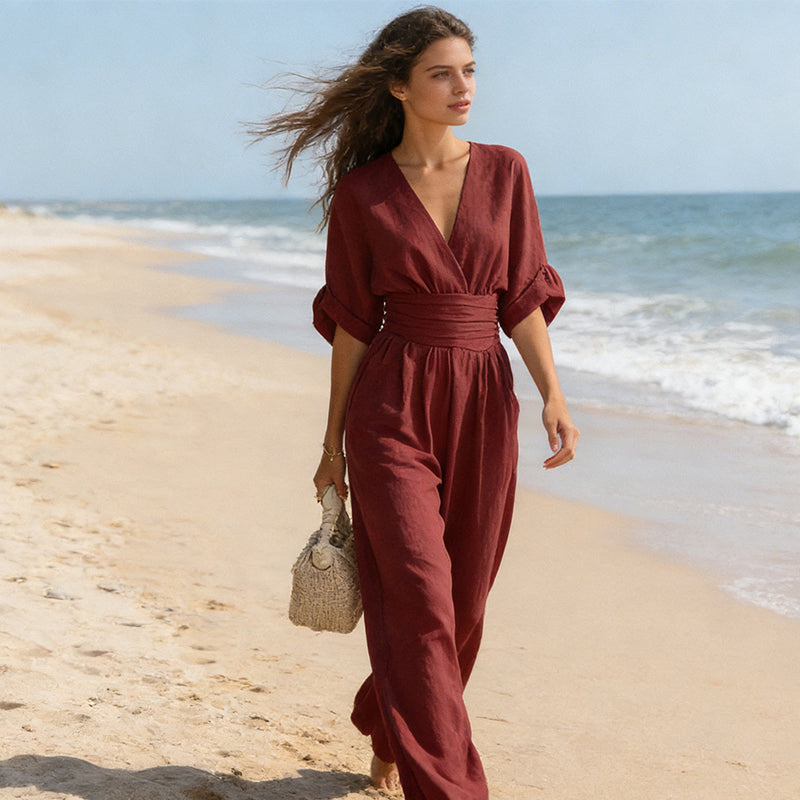 Women's Wrap Maxi Jumpsuit