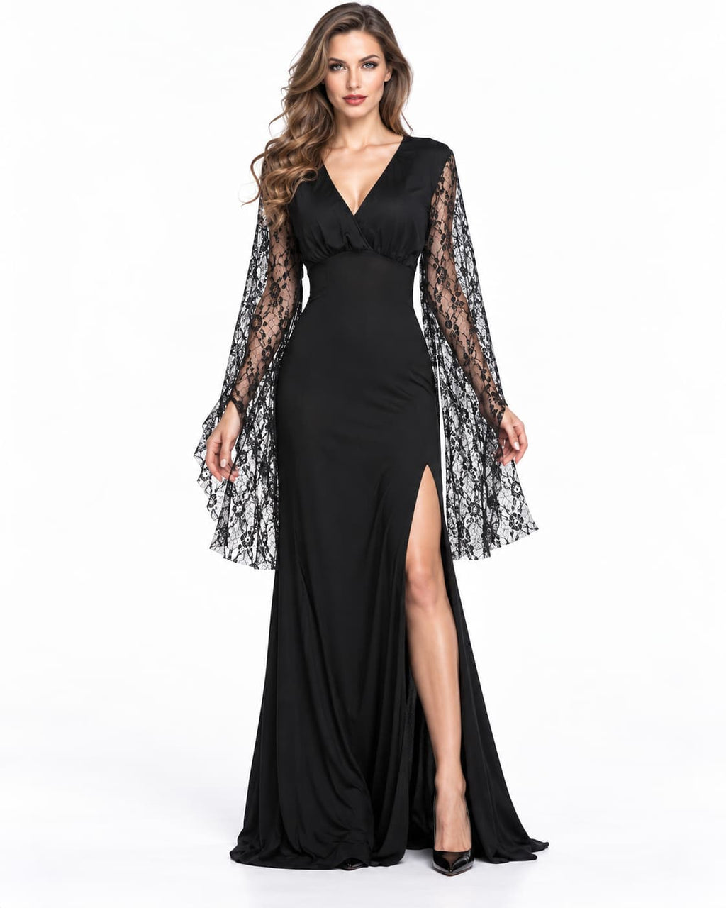 Women's Halloween Maxi Dress With Bell Sleeves