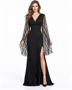 Women's Halloween Maxi Dress With Bell Sleeves