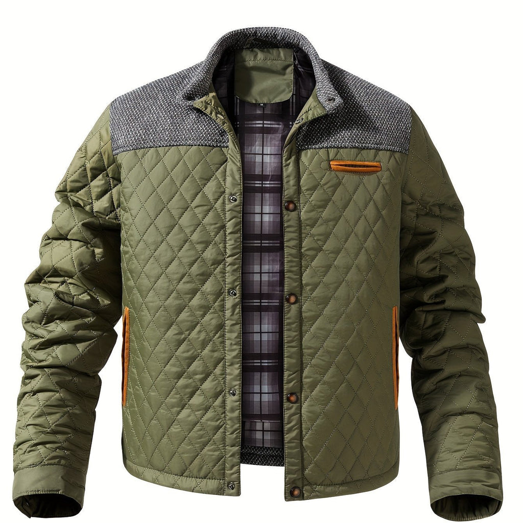 Men’s Quilted Jacket with Contrast Yoke
