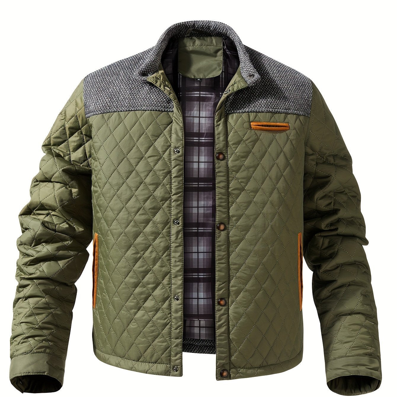 Men’s Quilted Jacket with Contrast Yoke