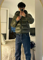 Men’s Hooded Puffer Jacket With Zip Front