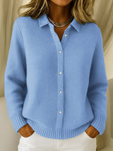 Women’s Collared Button-Front Knit Cardigan