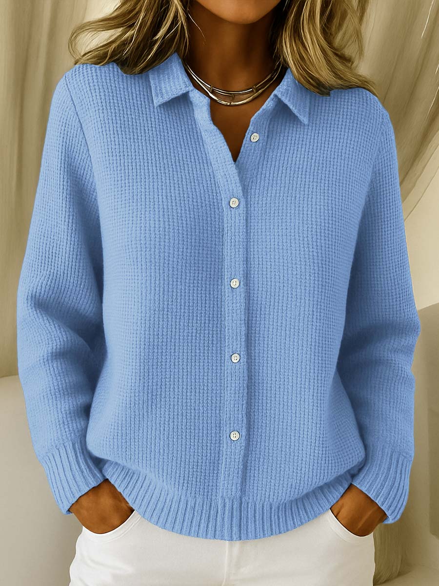 Women’s Collared Button-Front Knit Cardigan