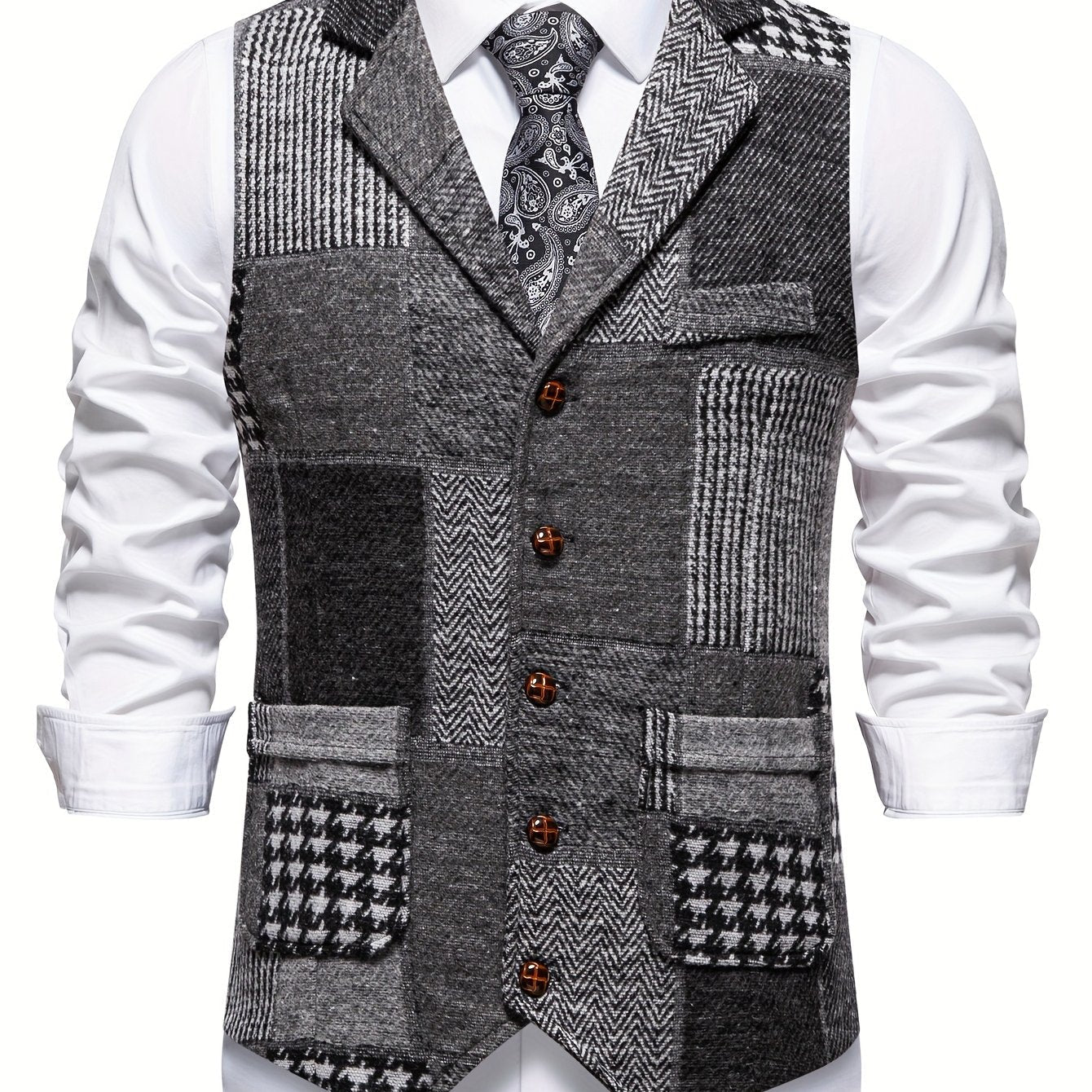 Men’s Formal Patchwork Vest