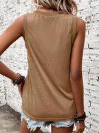 Women's V Neck Sleeveless Top