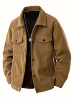 Men's Ribbed Snap Button Casual Jacket