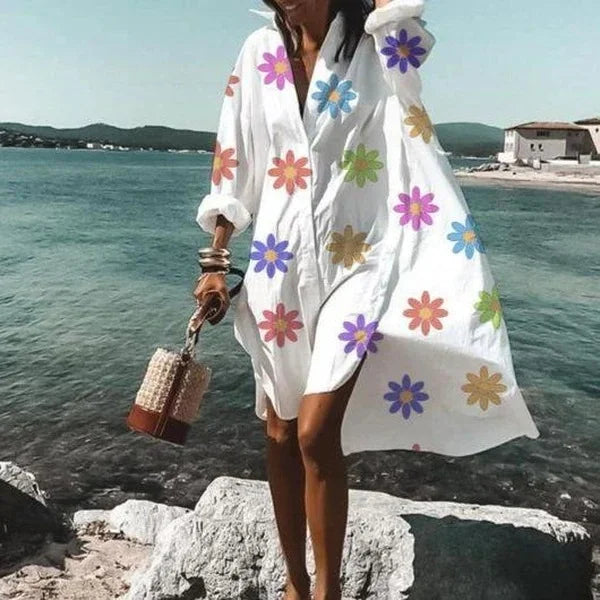 Women’s Oversized Long Sleeve Shirt Dress