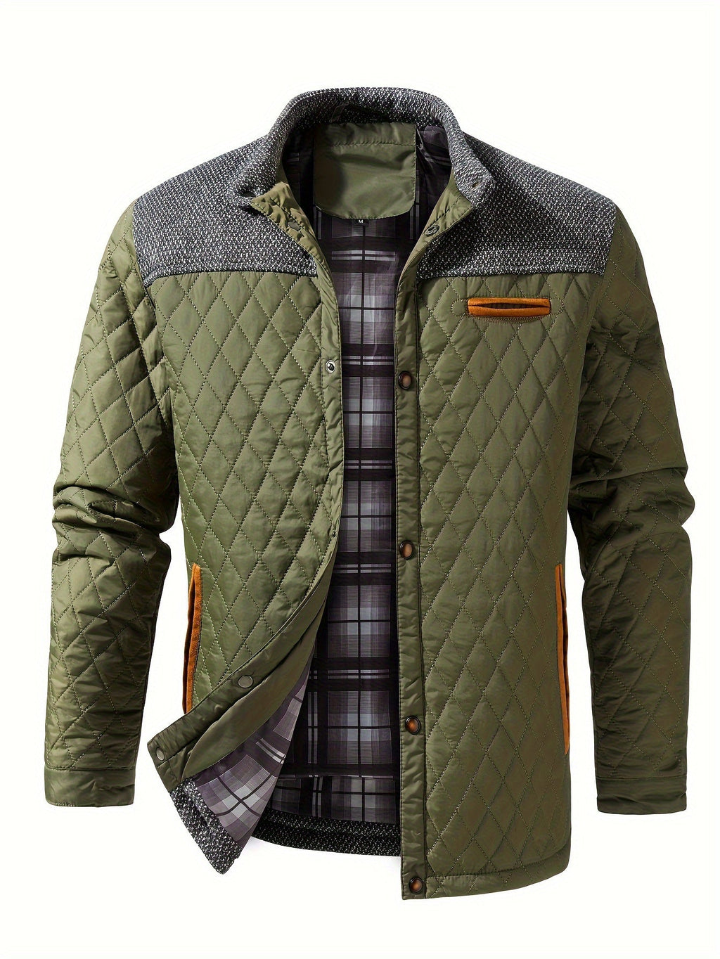 Men’s Quilted Jacket with Contrast Yoke