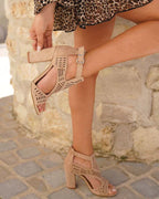 Women's Cutout Block Heel Sandals