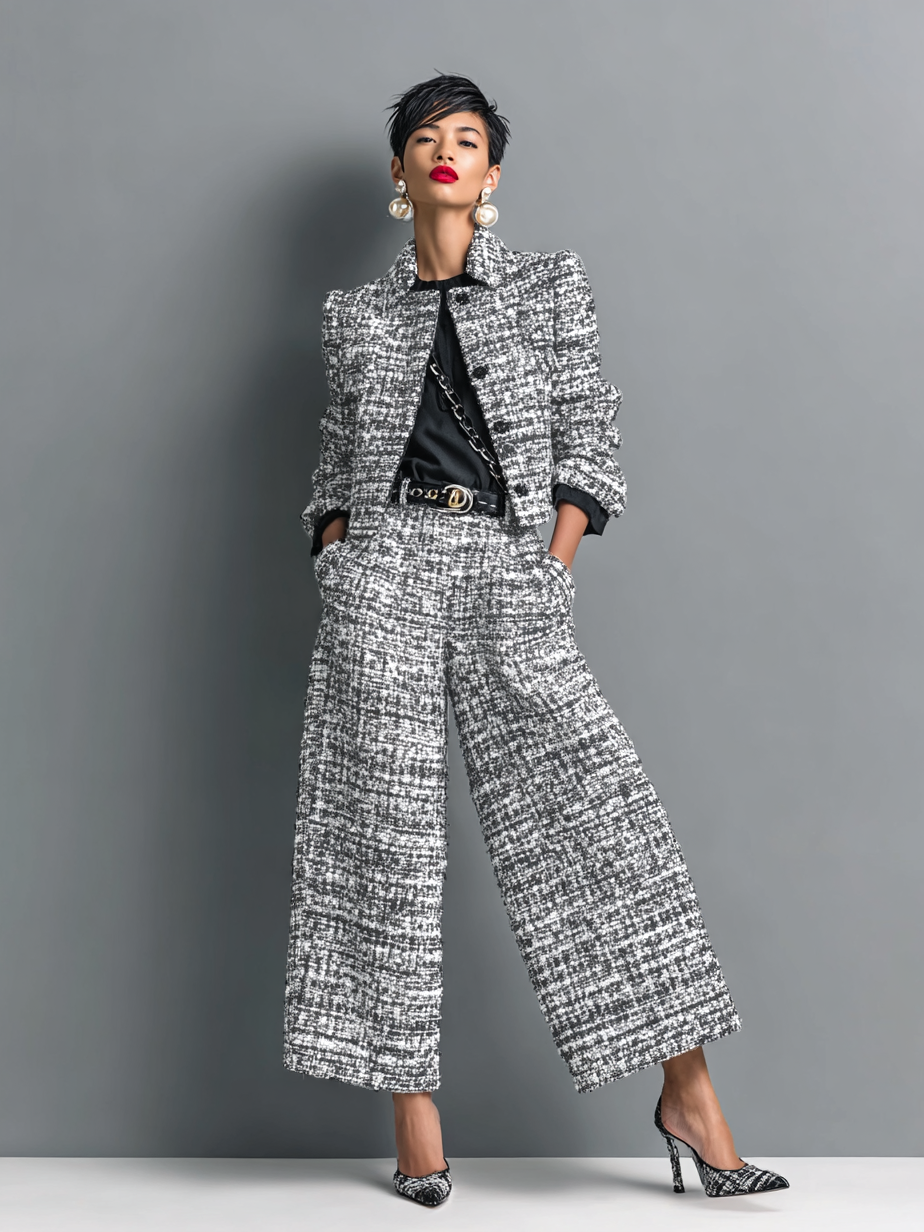 Women's Tweed Pantsuit Set