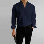 Men’s Mandarin Collar Casual Shirt