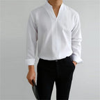 Men’s Mandarin Collar Casual Shirt