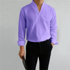 Men’s Mandarin Collar Casual Shirt