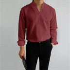 Men’s Mandarin Collar Casual Shirt