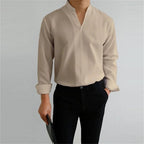Men’s Mandarin Collar Casual Shirt