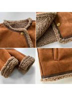 Women's Short Jacket with Faux Fur Trim