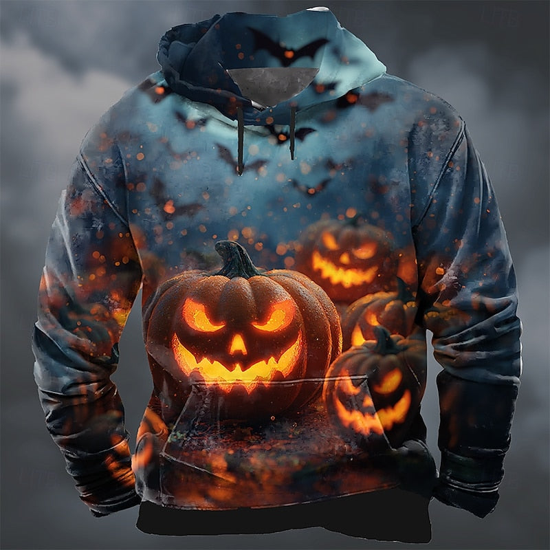 Men's Halloween Pumpkin Graphic Hoodie