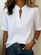 Women’s Relaxed V-Neck Half Sleeve Blouse
