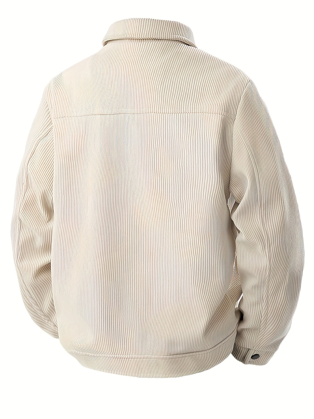 Men's Ribbed Snap Button Casual Jacket