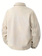 Men's Ribbed Snap Button Casual Jacket