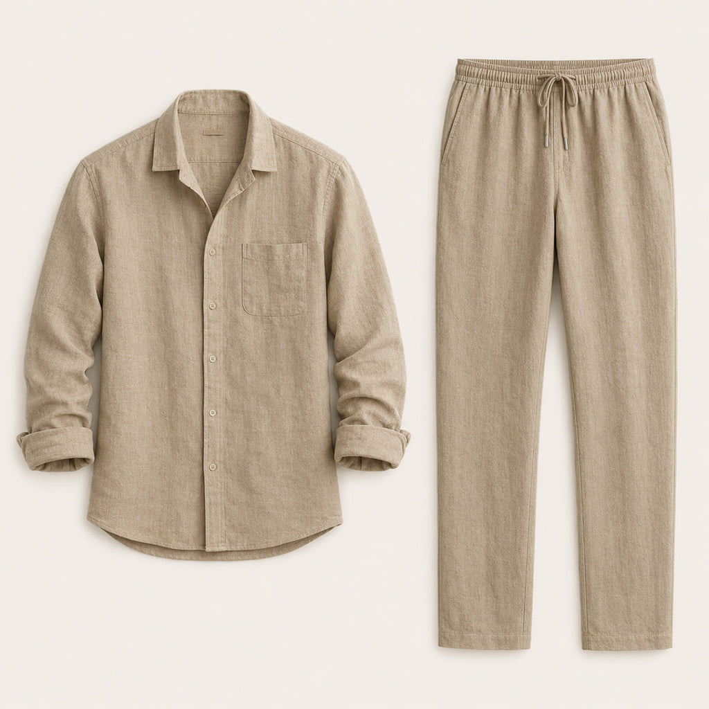 Men’s Shirt and Drawstring Pant Set