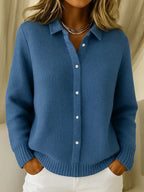 Women’s Collared Button-Front Knit Cardigan
