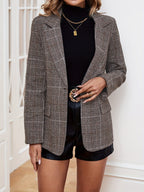 Women’s Longline Plaid Blazer