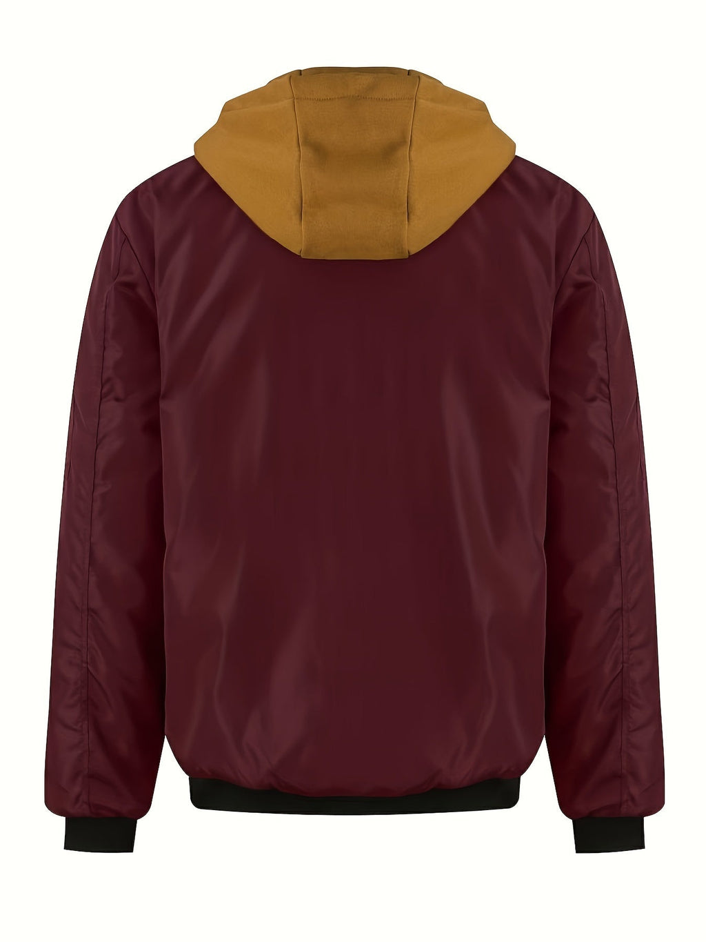 Men’s Hooded Jacket with Plaid Trim
