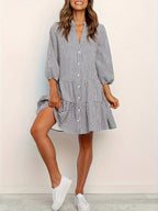 Women’s Tiered Gingham Shirt Dress