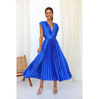 Women's Elegant Pleated Midi Dress
