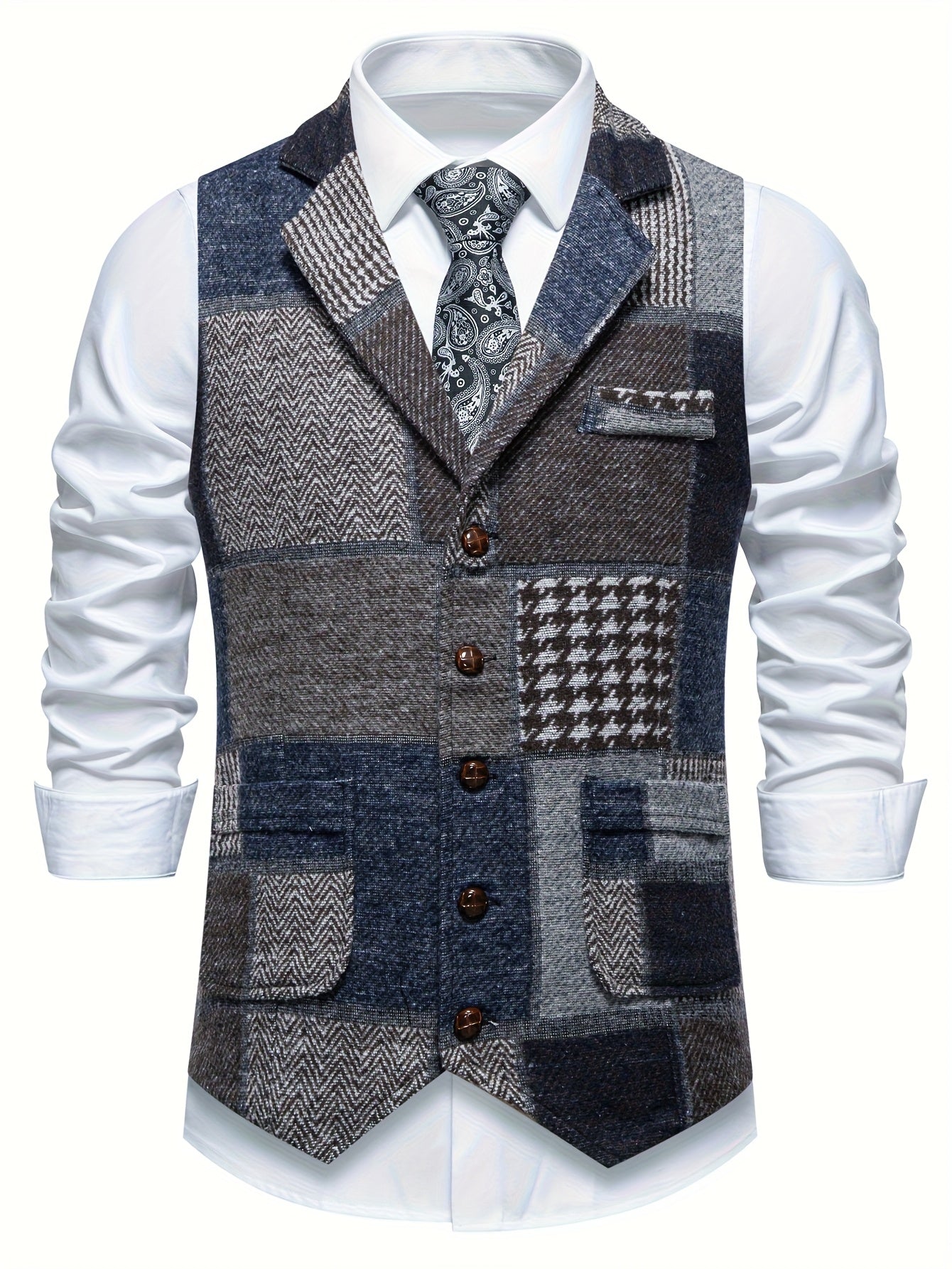 Men’s Formal Patchwork Vest