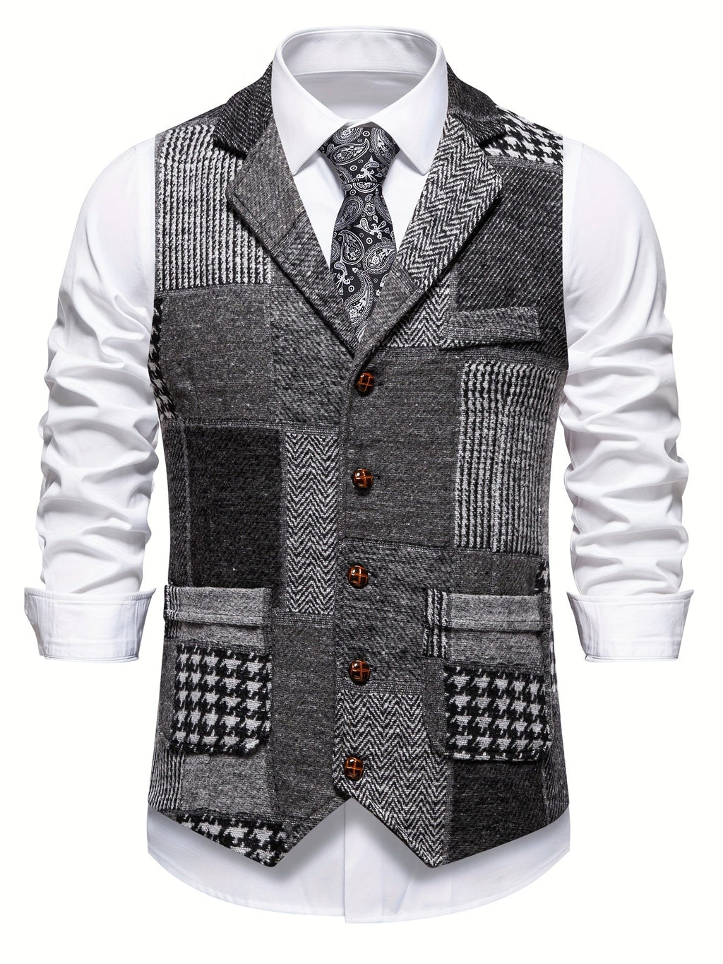 Men’s Formal Patchwork Vest