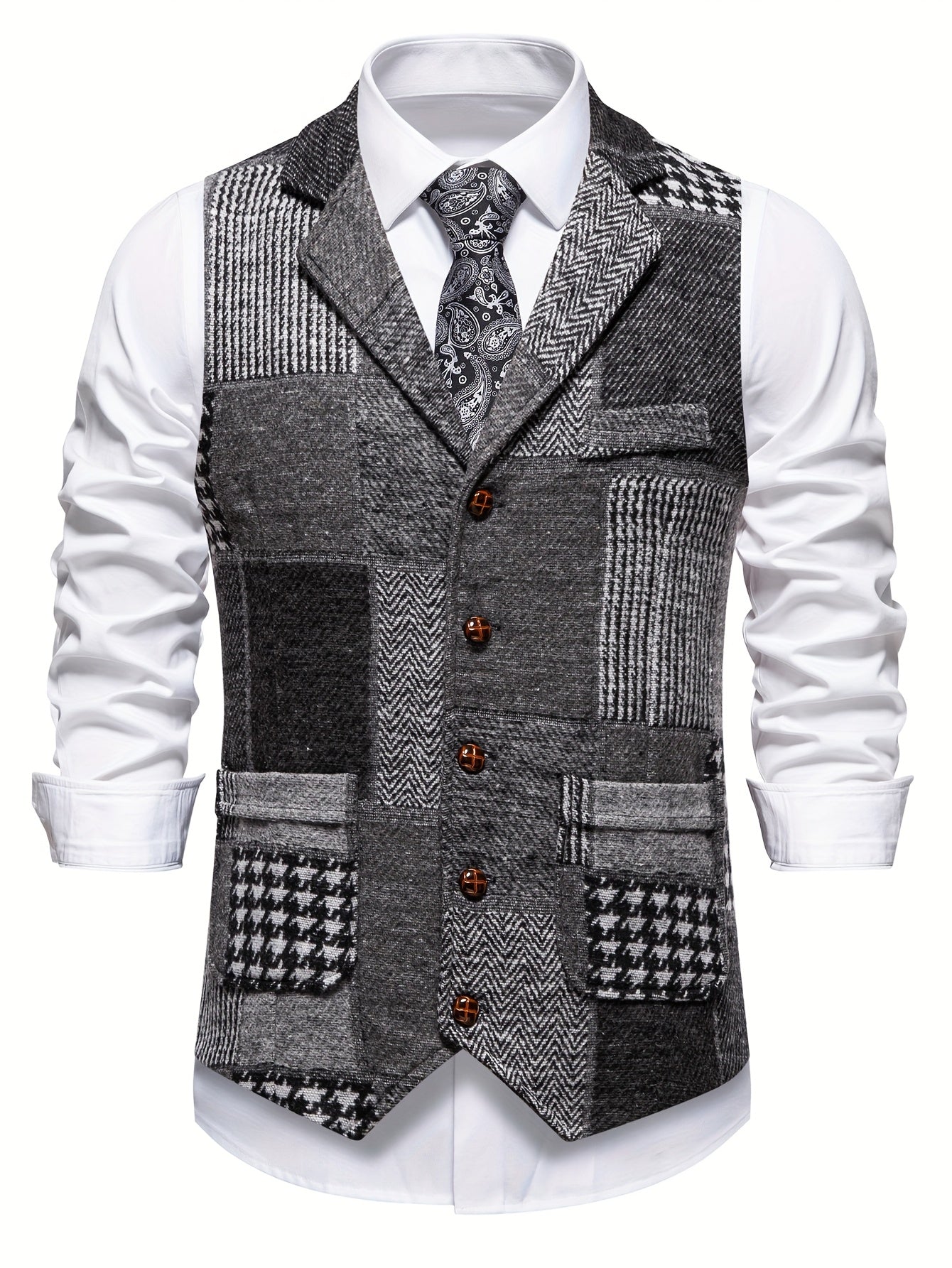 Men’s Formal Patchwork Vest
