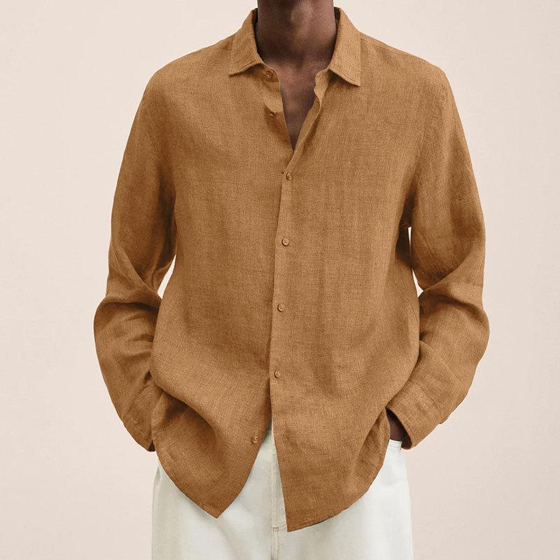 Men's Lightweight Linen Button Up Shirt