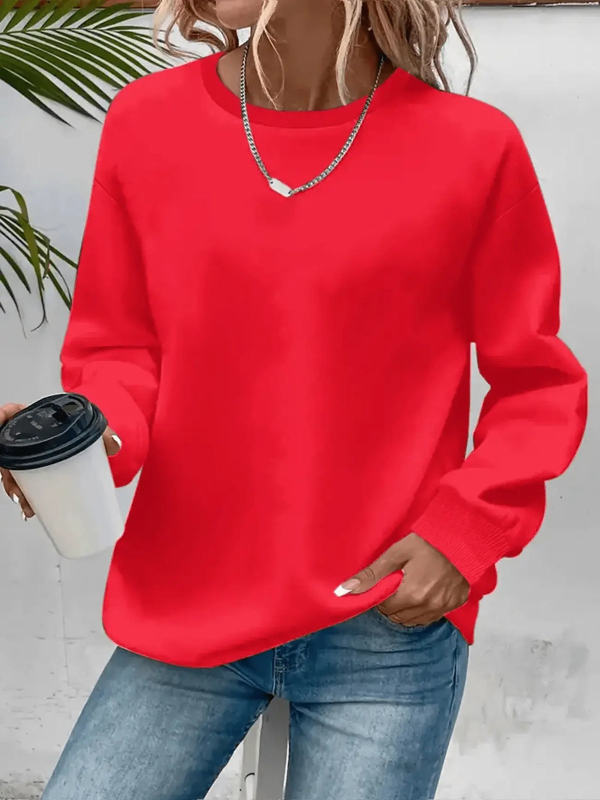 Women’s Plain Crew Neck Sweater