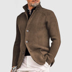 Men’s Stand-Collar Button-Front Cardigan