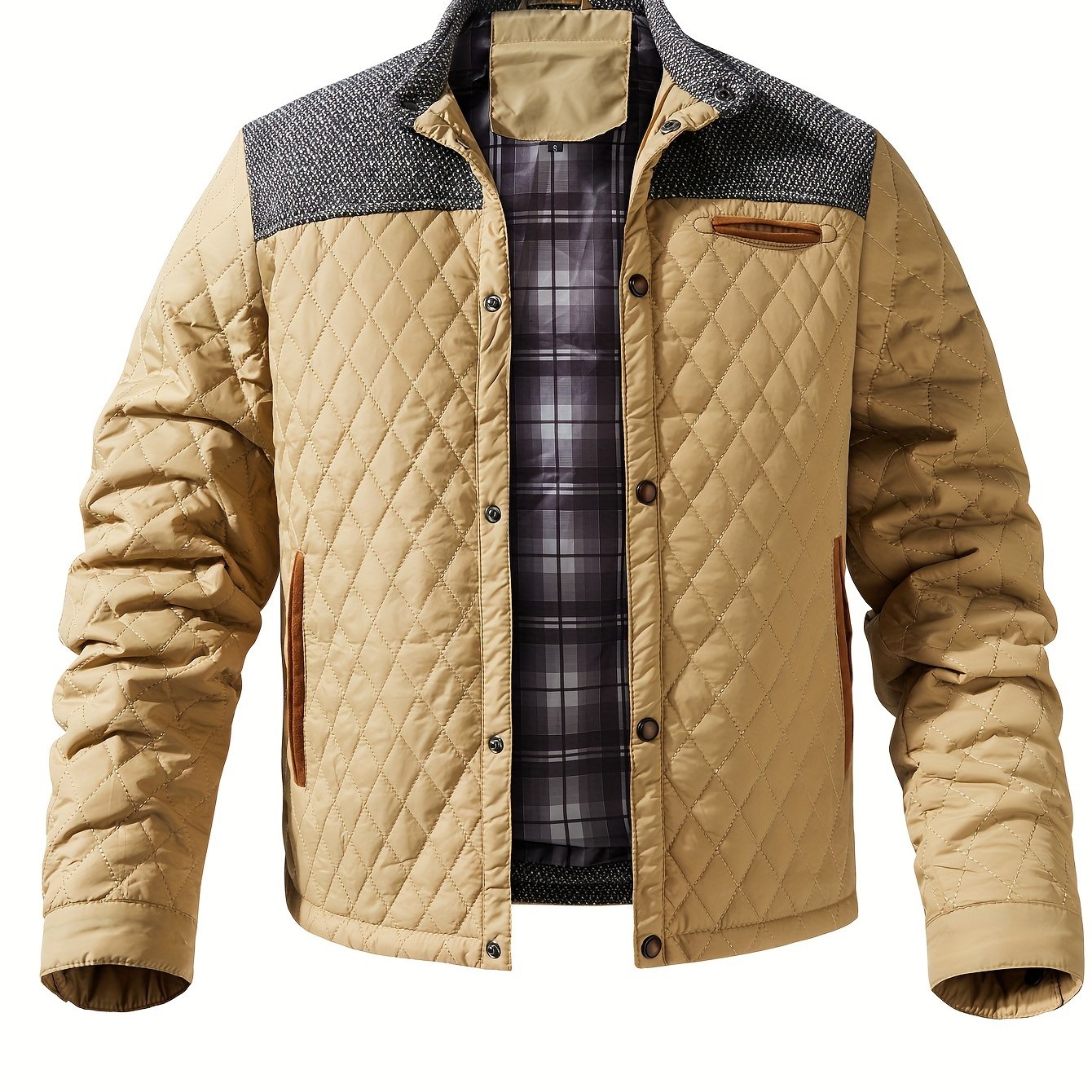 Men’s Quilted Jacket with Contrast Yoke