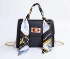 Women's Structured Handbag with Scarf Detail