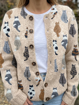 Women’s Cat Print Button Cardigan