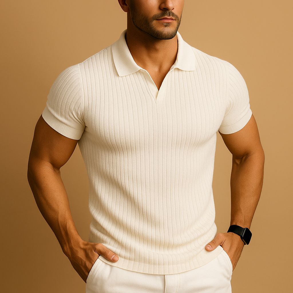 Men’s Slim Fit Ribbed Polo