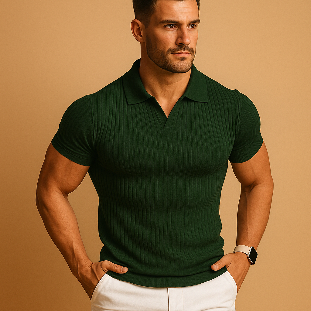 Men’s Slim Fit Ribbed Polo