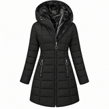 Women's Long Quilted Hooded Winter Coat