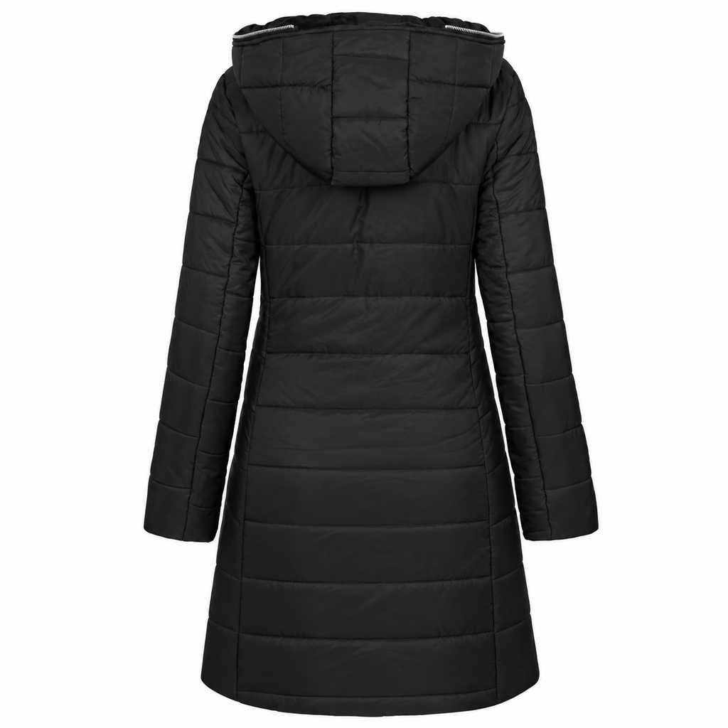 Women's Long Quilted Hooded Winter Coat