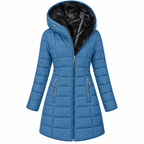 Women's Long Quilted Hooded Winter Coat