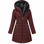 Women's Long Quilted Hooded Winter Coat